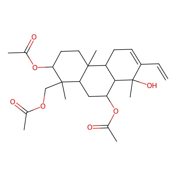 2D Structure of [(1S,2S,4aR,4bS,8S,8aS,9S,10aR)-2,9-diacetyloxy-7-ethenyl-8-hydroxy-1,4a,8-trimethyl-3,4,4b,5,8a,9,10,10a-octahydro-2H-phenanthren-1-yl]methyl acetate