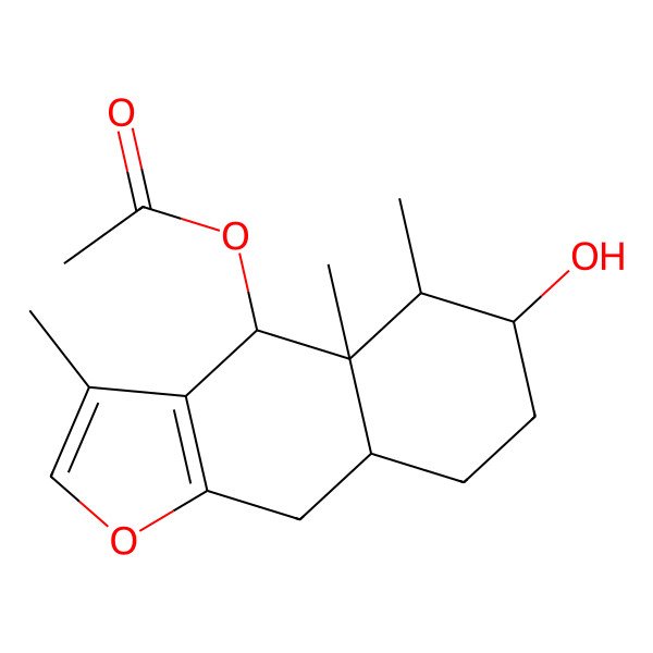 2D Structure of [(4S,4aS,5R,8aR)-6-hydroxy-3,4a,5-trimethyl-5,6,7,8,8a,9-hexahydro-4H-benzo[f][1]benzofuran-4-yl] acetate