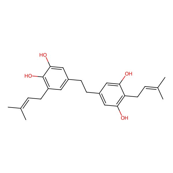 2D Structure of 3,3',4,5'-Tetrahydroxy-4',5-diprenylbibenzyl