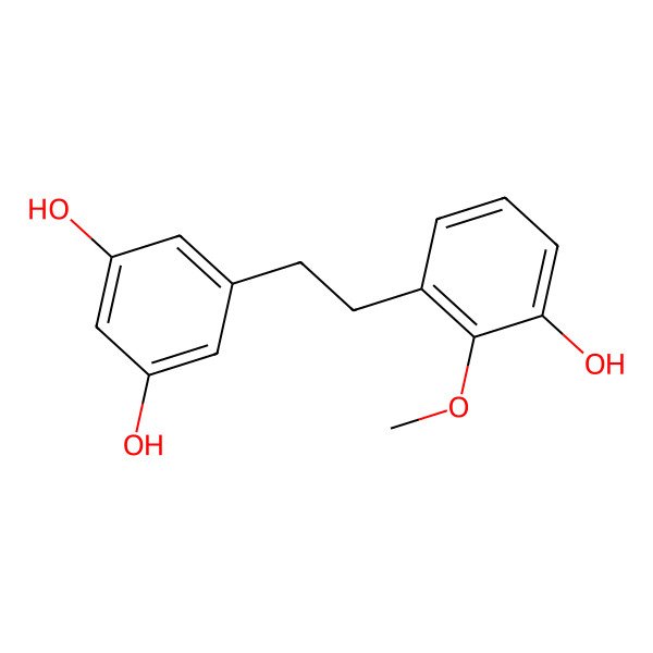 2D Structure of 3,3',5-Trihydroxy-2'-methoxybibenzyl