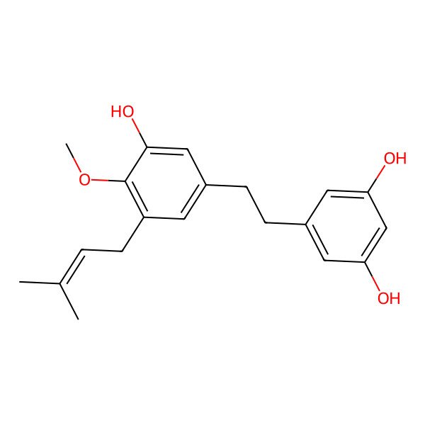 2D Structure of 3,3',5'-Trihydroxy-4-methoxy-5-prenylbibenzyl