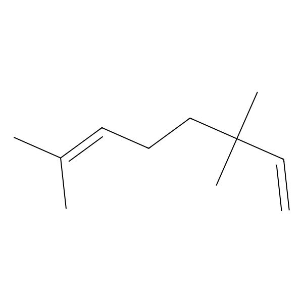 2D Structure of 1,6-Octadiene, 3,3,7-trimethyl-