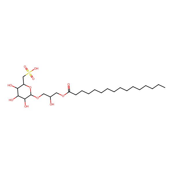 2D Structure of [(2S,3S,4S,5R,6S)-6-[(2R)-3-hexadecanoyloxy-2-hydroxypropoxy]-3,4,5-trihydroxyoxan-2-yl]methanesulfonic acid