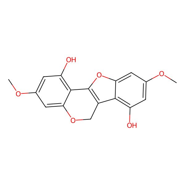 2D Structure of 3,9-dimethoxy-6H-[1]benzofuro[3,2-c]chromene-1,7-diol