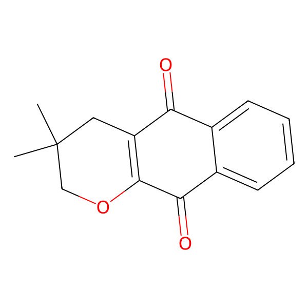 2D Structure of 3,4-Dihydro-3,3-dimethyl-2H-naphtho(2,3-b)pyran-5,10-dione 2D Structure of 3,4-Dihydro-3,3-dimethyl-2H-naphtho(2,3-b)pyran-5,10-dione