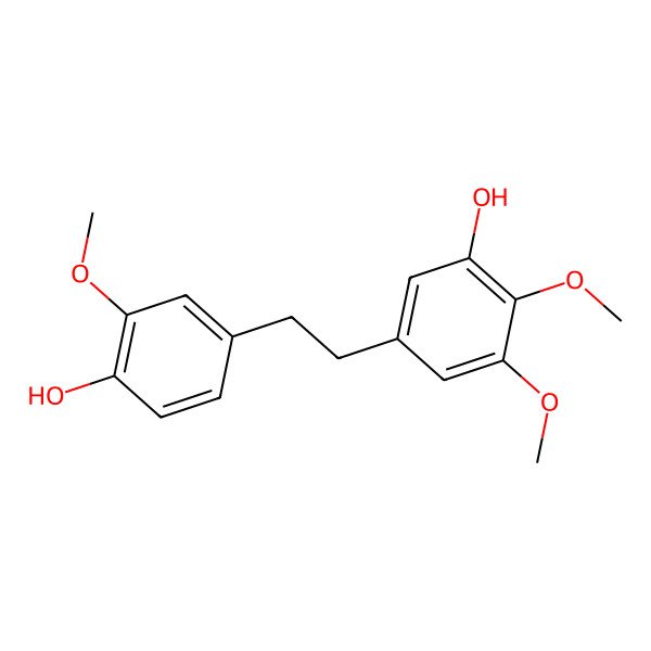 2D Structure of 3,4'-Dihydroxy-3',4,5-Trimethoxybibenzyl