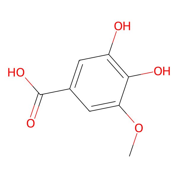 2D Structure of 3,4-Dihydroxy-5-methoxybenzoic acid 2D Structure of 3,4-Dihydroxy-5-methoxybenzoic acid