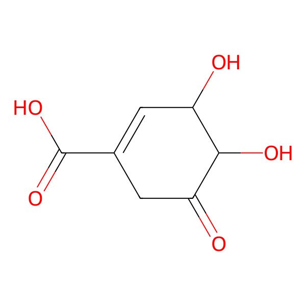2D Structure of 3,4-Dihydroxy-5-oxocyclohexene-1-carboxylic acid