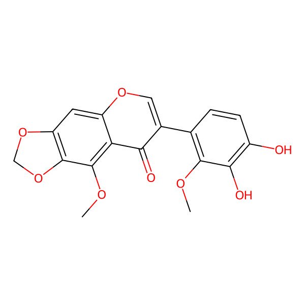 2D Structure of 3',4'-Dihydroxy-5,2'-dimethoxy-6,7-methylendioxy isoflavone
