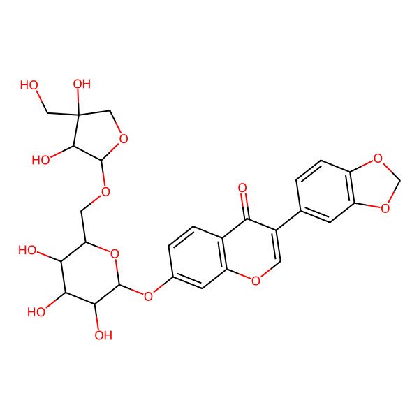 2D Structure of 3',4'-(Epoxymethanoxy)-7-(6-O-(D-apio-beta-D-furanosyl)-beta-D-glucopyranosyloxy)isoflavone
