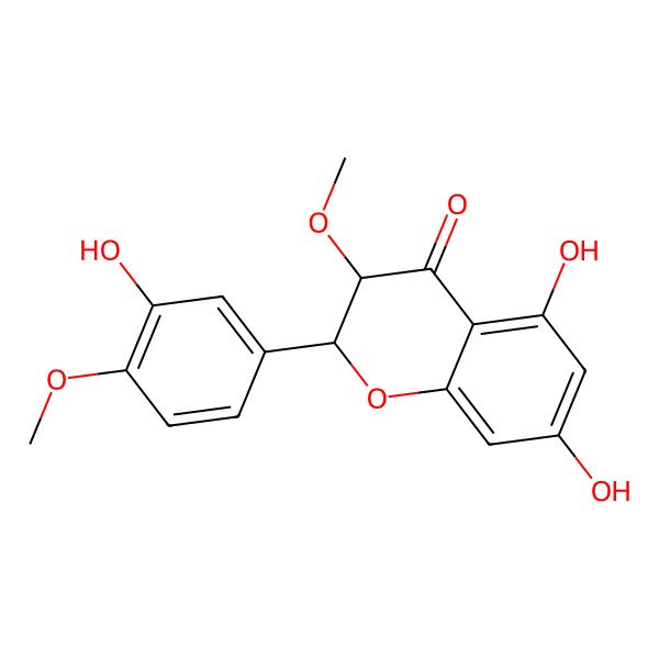 2D Structure of 5,7-Dihydroxy-2-(3-hydroxy-4-methoxyphenyl)-3-methoxy-2,3-dihydrochromen-4-one