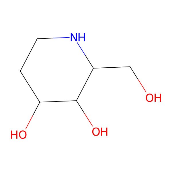 2D Structure of 3,4-Piperidinediol,2-(hydroxymethyl)-,(2S,3S,4R)-(9CI)