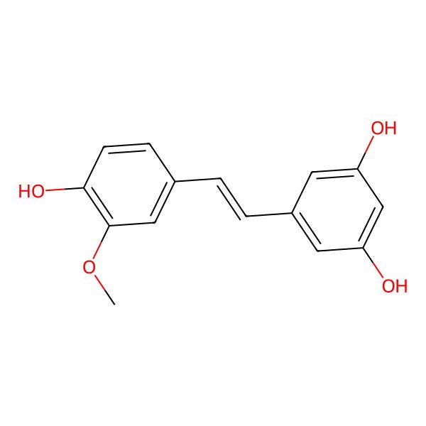 2D Structure of 3,4',5-Trihydroxy-3'-methoxystilbene