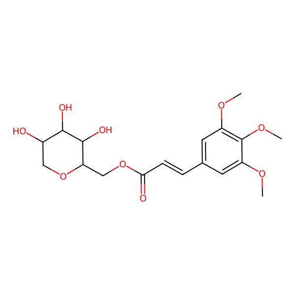 2D Structure of (3,4,5-Trihydroxyoxan-2-yl)methyl 3-(3,4,5-trimethoxyphenyl)prop-2-enoate