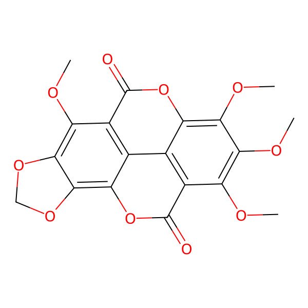 2D Structure of 3,4,5,5'-O-Tetramethyl-3',4'-O,O-methylidenecoruleoellagic acid d