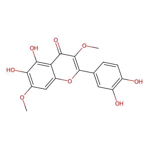 2D Structure of 3',4',5,6-Tetrahydroxy-3,7-dimethoxyflavone