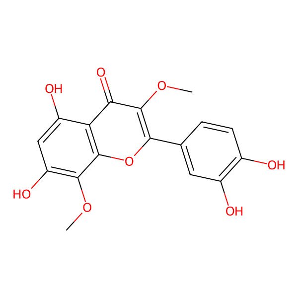 2D Structure of 3',4',5,7-Tetrahydroxy-3,8-dimethoxyflavone