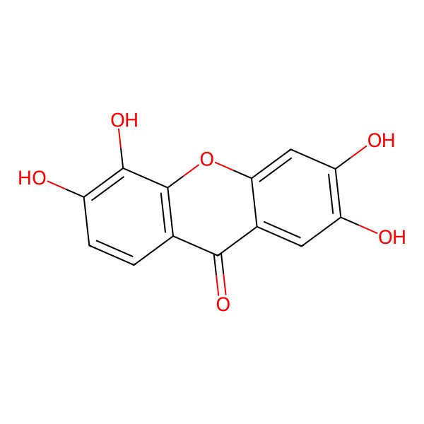 2D Structure of 3,4,6,7-Tetrahydroxyxanthone