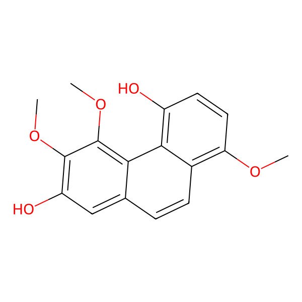 2D Structure of 3,4,8-Trimethoxyphenanthrene-2,5-diol