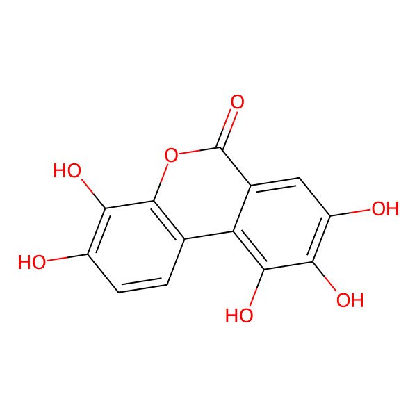2D Structure of 3,4,8,9,10-Pentahydroxybenzo[c]chromen-6-one