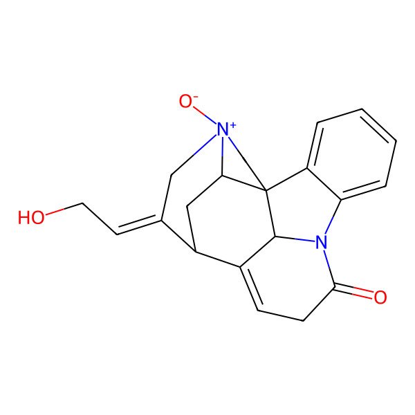 2D Structure of (1S,13S,14Z,19S,21S)-14-(2-hydroxyethylidene)-16-oxido-8-aza-16-azoniahexacyclo[11.5.2.11,8.02,7.016,19.012,21]henicosa-2,4,6,11-tetraen-9-one