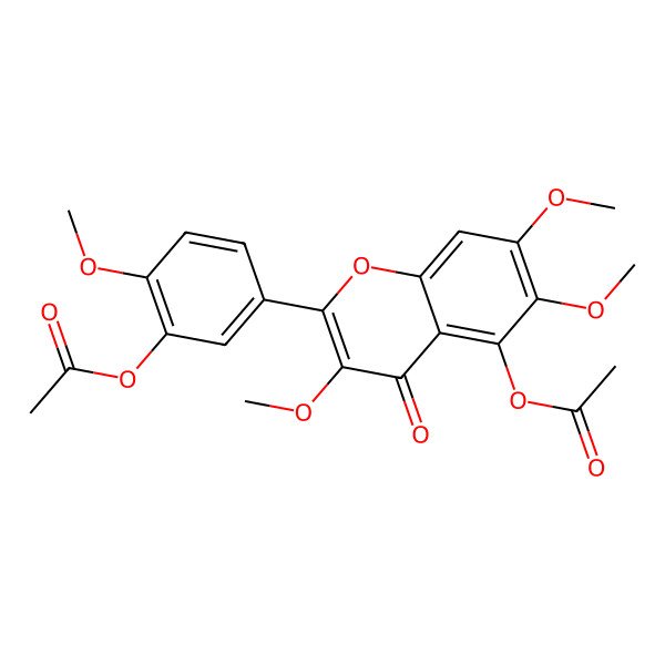 2D Structure of 3',5-Diacetoxy-3,4',6,7-tetramethoxyflavone