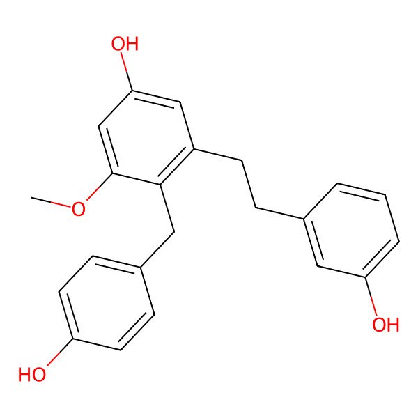 2D Structure of 3',5-Dihydroxy-2-(4-hydroxybenzyl)3-methoxybibenzyl