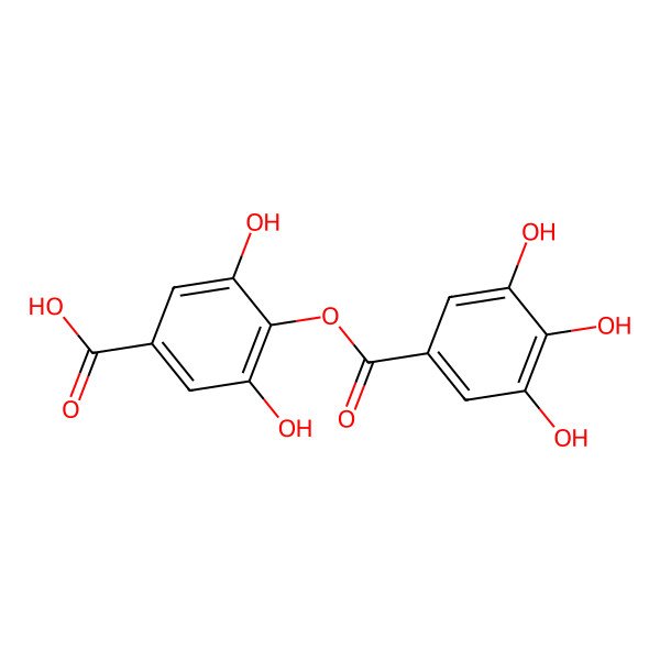 2D Structure of 3,5-Dihydroxy-4-[(3,4,5-trihydroxybenzoyl)oxy]benzoic acid