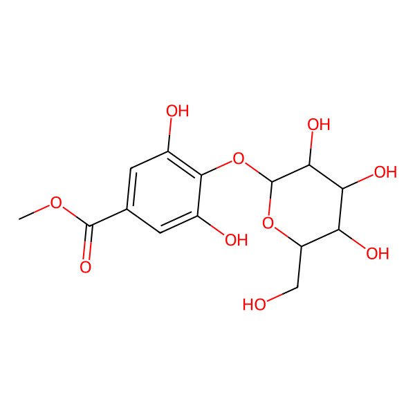 2D Structure of 3,5-Dihydroxy-4-(beta-D-glucopyranosyloxy)benzoic acid methyl ester