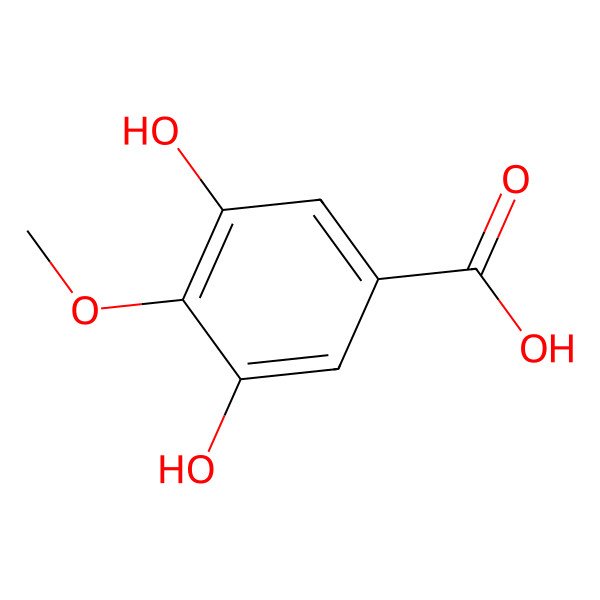 2D Structure of 3,5-Dihydroxy-4-methoxybenzoic acid
