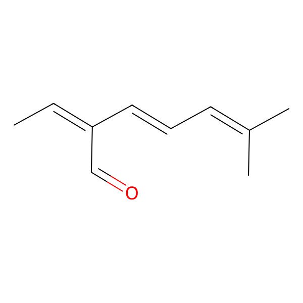 2D Structure of 3,5-Heptadienal, 2-ethylidene-6-methyl-