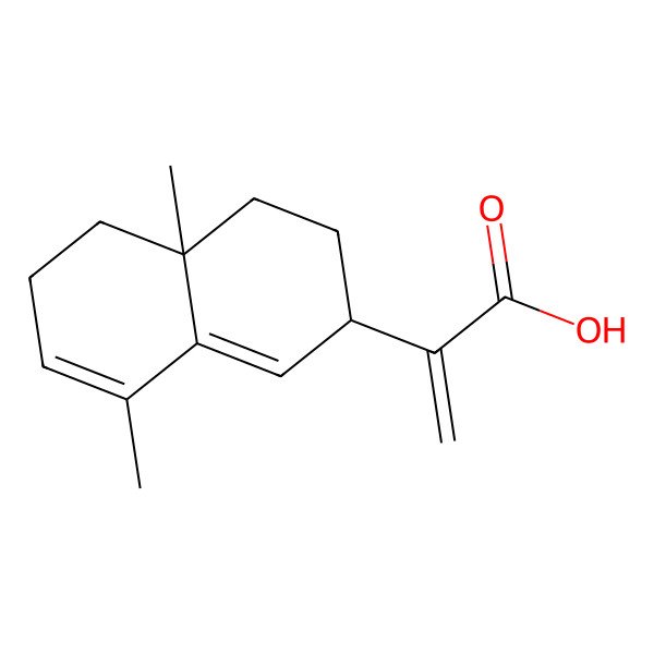 2D Structure of 2-[(2R,4aR)-4a,8-dimethyl-3,4,5,6-tetrahydro-2H-naphthalen-2-yl]prop-2-enoic acid