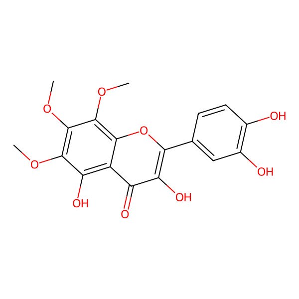 2D Structure of 3,5,3',4'-Tetrahydroxy-6,7,8-trimethoxyflavone