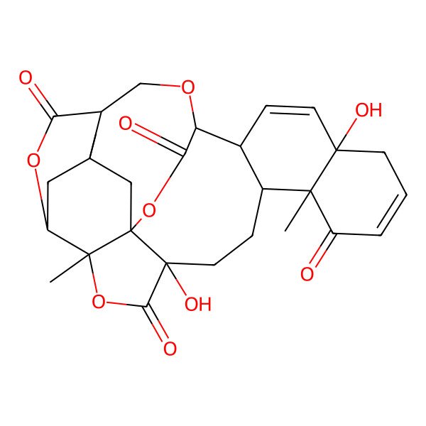 2D Structure of (1R,2S,5R,8S,9R,14S,17R,18R,21S,24R,26S)-5,14-dihydroxy-2,9,26-trimethyl-3,19,23,28-tetraoxaheptacyclo[16.9.2.01,5.02,24.08,17.09,14.021,26]nonacosa-11,15-diene-4,10,22,29-tetrone