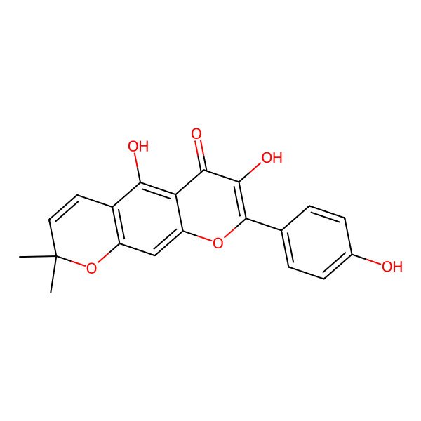 2D Structure of 3,5,4'-Trihydroxy-6'',6''-dimethylpyrano[2,3:7,6]flavone