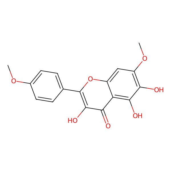 2D Structure of 3,5,6-Trihydroxy-7,4'-dimethoxyflavone