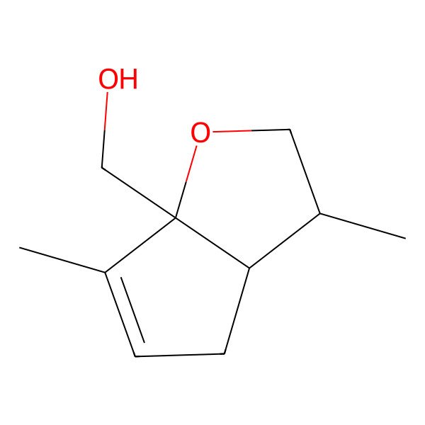 2D Structure of (3,6-Dimethyl-2,3,3a,4-tetrahydrocyclopenta[b]furan-6a-yl)methanol