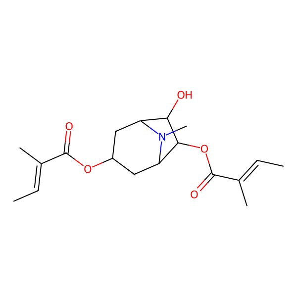 2D Structure of 3,6-Ditigloyloxytropan-7-ol