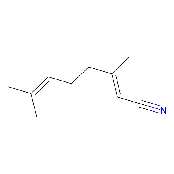 2D Structure of 3,7-Dimethylocta-2,6-dienenitrile