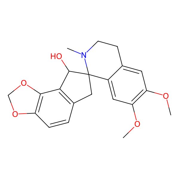 2D Structure of (1R,8'S)-6,7-dimethoxy-2-methyl-spiro[3,4-dihydroisoquinoline-1,7'-6,8-dihydrocyclopenta[g][1,3]benzodioxole]-8'-ol