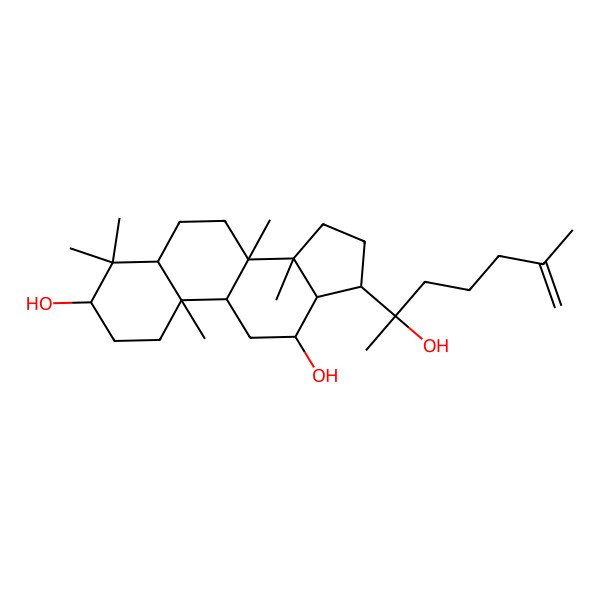 2D Structure of (3S,5R,8R,9R,10R,12R,13R,14R,17S)-17-[(2S)-2-hydroxy-6-methylhept-6-en-2-yl]-4,4,8,10,14-pentamethyl-2,3,5,6,7,9,11,12,13,15,16,17-dodecahydro-1H-cyclopenta[a]phenanthrene-3,12-diol