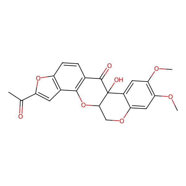2D Structure of (1R,13R)-6-acetyl-13-hydroxy-16,17-dimethoxy-2,7,20-trioxapentacyclo[11.8.0.03,11.04,8.014,19]henicosa-3(11),4(8),5,9,14,16,18-heptaen-12-one