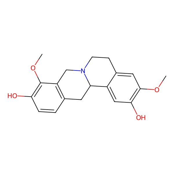 2D Structure of 3,9-dimethoxy-6,8,13,13a-tetrahydro-5H-isoquinolino[2,1-b]isoquinoline-2,10-diol