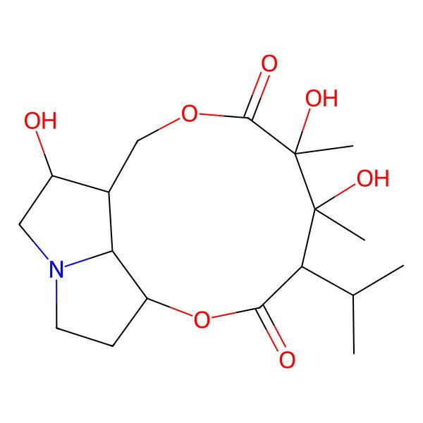 2D Structure of (1R,4R,5R,6R,10R,11R,16R)-5,6,11-trihydroxy-5,6-dimethyl-4-propan-2-yl-2,8-dioxa-13-azatricyclo[8.5.1.013,16]hexadecane-3,7-dione