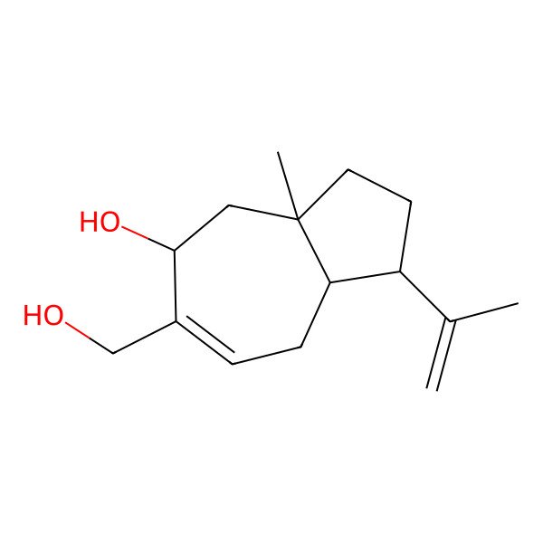 2D Structure of (1R,3aR,5S,8aS)-6-(hydroxymethyl)-3a-methyl-1-prop-1-en-2-yl-2,3,4,5,8,8a-hexahydro-1H-azulen-5-ol 2D Structure of (1R,3aR,5S,8aS)-6-(hydroxymethyl)-3a-methyl-1-prop-1-en-2-yl-2,3,4,5,8,8a-hexahydro-1H-azulen-5-ol