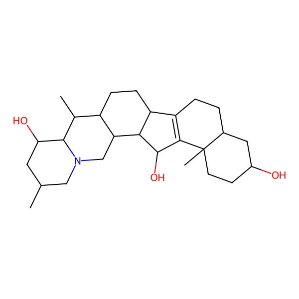 2D Structure of (2R,6R,10R,18R,20S,23S)-6,10,23-trimethyl-4-azahexacyclo[12.11.0.02,11.04,9.015,24.018,23]pentacos-15(24)-ene-8,20,25-triol