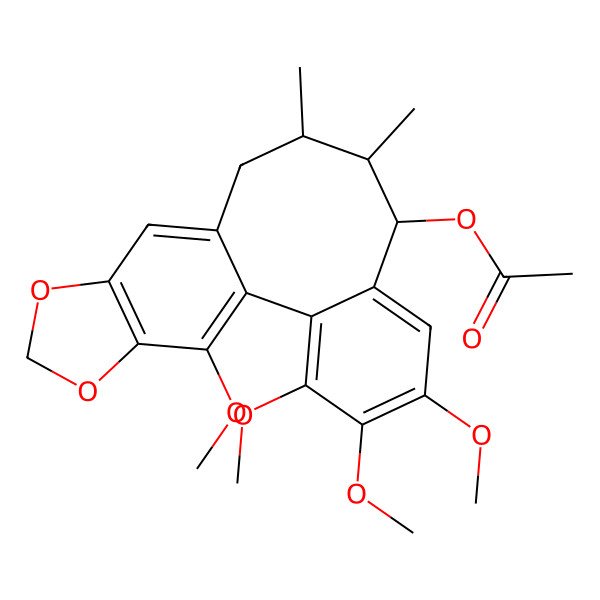 2D Structure of [(8R)-3,4,5,19-tetramethoxy-9,10-dimethyl-15,17-dioxatetracyclo[10.7.0.02,7.014,18]nonadeca-1(19),2,4,6,12,14(18)-hexaen-8-yl] acetate