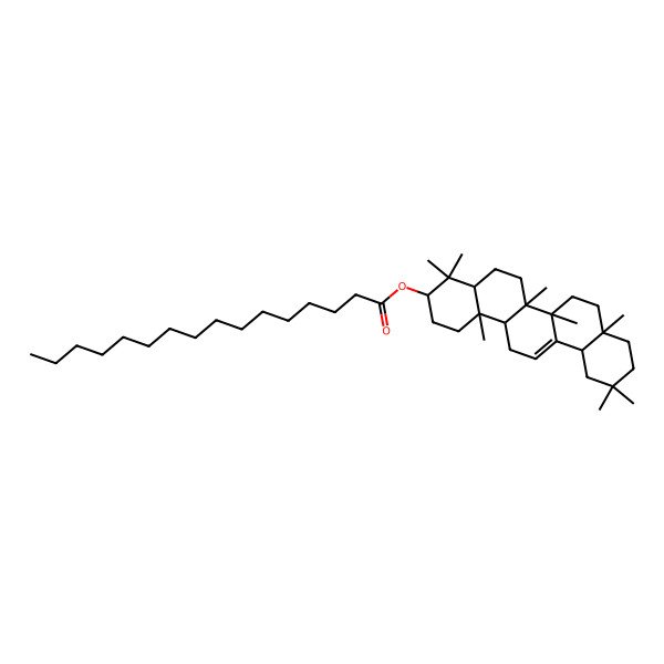 2D Structure of [(3S,6aR,6bS,8aR,12aR,14bR)-4,4,6a,6b,8a,11,11,14b-octamethyl-1,2,3,4a,5,6,7,8,9,10,12,12a,14,14a-tetradecahydropicen-3-yl] hexadecanoate