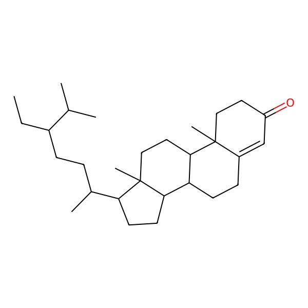 2D Structure of (8S,9S,10R,13R,14S)-17-[(2R,5R)-5-ethyl-6-methylheptan-2-yl]-10,13-dimethyl-1,2,6,7,8,9,11,12,14,15,16,17-dodecahydrocyclopenta[a]phenanthren-3-one