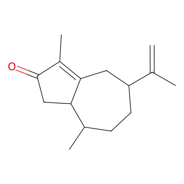 2D Structure of 3aalpha,4,5,6,7,8-Hexahydro-7beta-isopropenyl-1,4beta-dimethylazulene-2(3H)-one